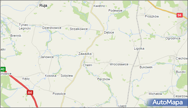 mapa Szymanów gmina Malczyce, Szymanów gmina Malczyce na mapie Targeo