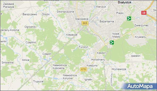 mapa Turczyn gmina Choroszcz, Turczyn gmina Choroszcz na mapie Targeo