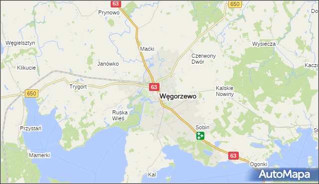 mapa Węgorzewo, Węgorzewo na mapie Targeo