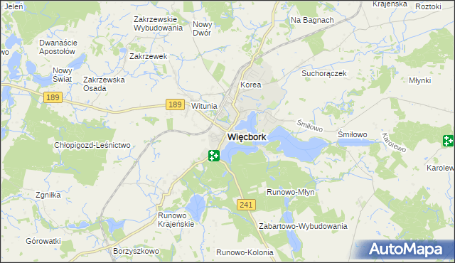 mapa Więcbork, Więcbork na mapie Targeo