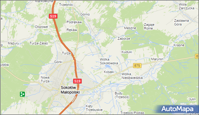 mapa Wólka Sokołowska, Wólka Sokołowska na mapie Targeo