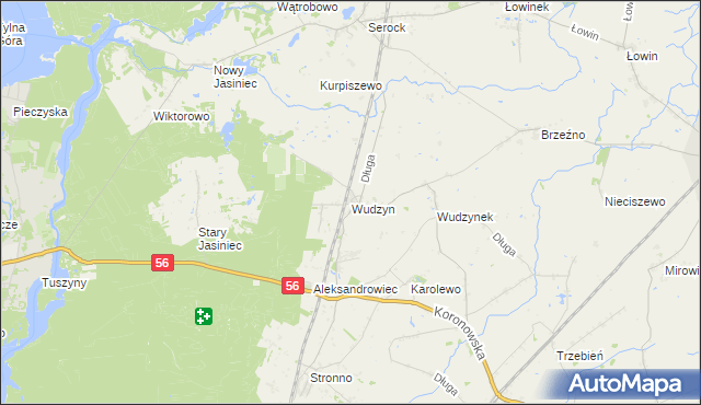 mapa Wudzyn, Wudzyn na mapie Targeo