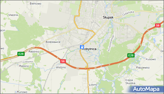 mapa Kobylnica powiat słupski, Kobylnica powiat słupski na mapie Targeo