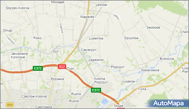 mapa Baszki gmina Niemce, Baszki gmina Niemce na mapie Targeo
