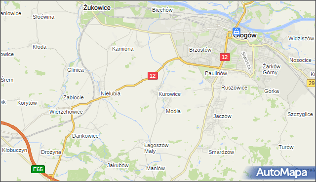 mapa Kurowice gmina Jerzmanowa, Kurowice gmina Jerzmanowa na mapie Targeo