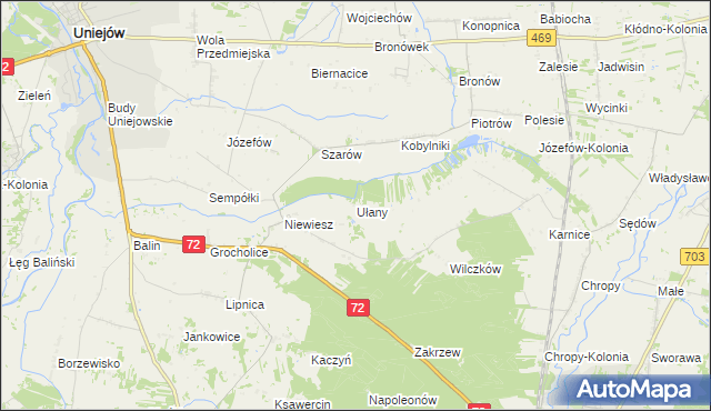 mapa Ułany, Ułany na mapie Targeo
