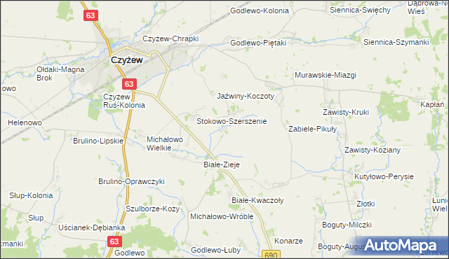 mapa Białe-Giezki, Białe-Giezki na mapie Targeo