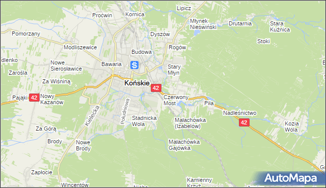 mapa Czerwony Most, Czerwony Most na mapie Targeo