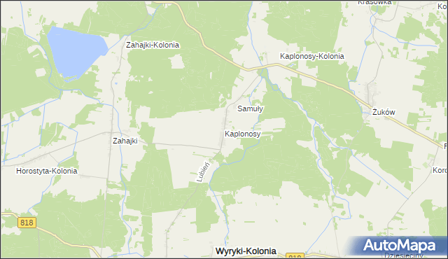 mapa Kaplonosy, Kaplonosy na mapie Targeo