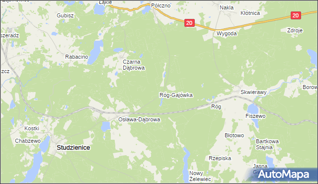 mapa Róg-Gajówka, Róg-Gajówka na mapie Targeo