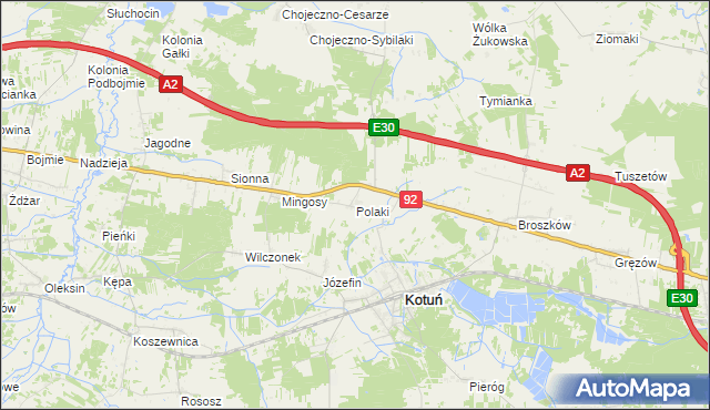 mapa Polaki, Polaki na mapie Targeo