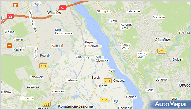 mapa Kępa Oborska, Kępa Oborska na mapie Targeo