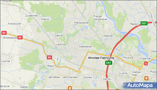 mapa Stabłowice, Stabłowice na mapie Targeo