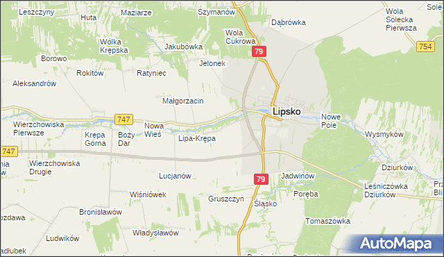 mapa Babilon gmina Lipsko, Babilon gmina Lipsko na mapie Targeo