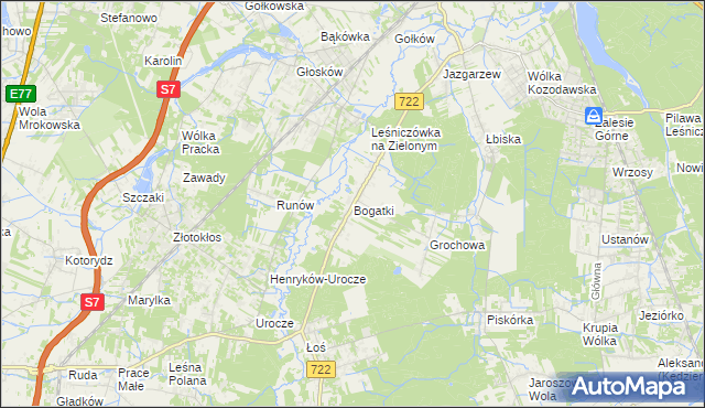 mapa Bogatki, Bogatki na mapie Targeo