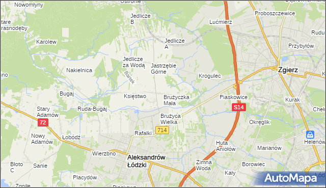 mapa Brużyczka Mała, Brużyczka Mała na mapie Targeo