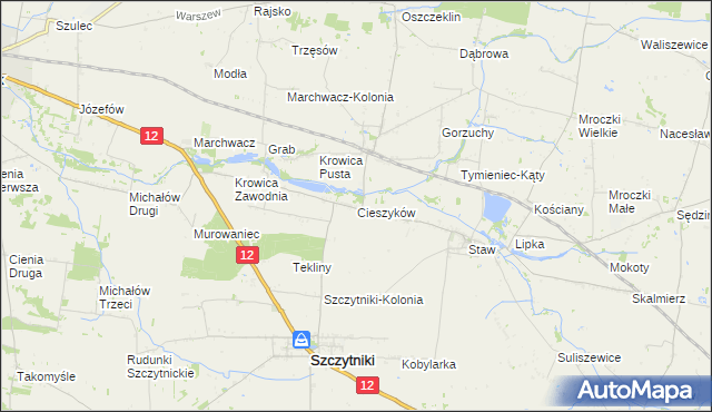 mapa Cieszyków, Cieszyków na mapie Targeo