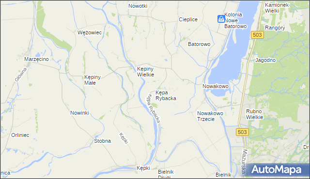 mapa Kępa Rybacka, Kępa Rybacka na mapie Targeo