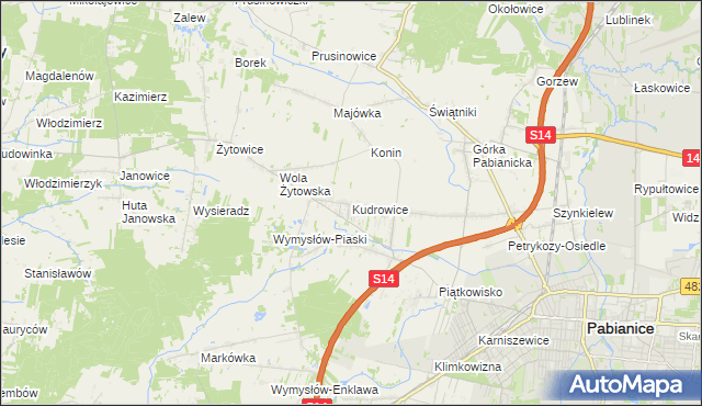 mapa Kudrowice, Kudrowice na mapie Targeo