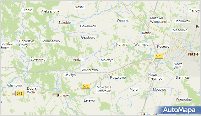 mapa Malczyn, Malczyn na mapie Targeo