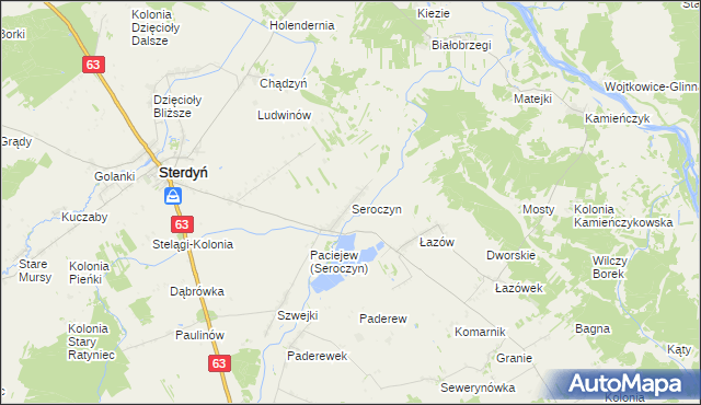 mapa Seroczyn gmina Sterdyń, Seroczyn gmina Sterdyń na mapie Targeo