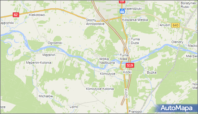 mapa Wólka Nadbużna gmina Siemiatycze, Wólka Nadbużna gmina Siemiatycze na mapie Targeo