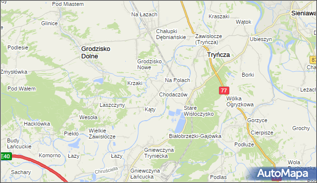 mapa Chodaczów, Chodaczów na mapie Targeo