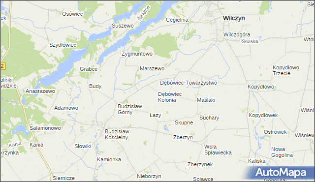 mapa Dębówiec Kolonia, Dębówiec Kolonia na mapie Targeo