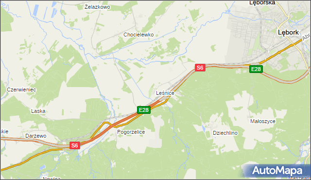 mapa Leśnice, Leśnice na mapie Targeo