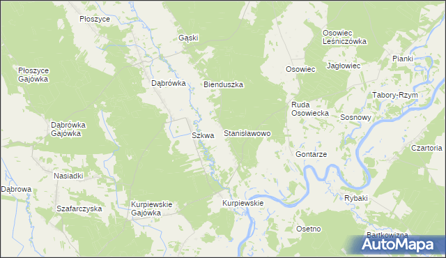 mapa Stanisławowo gmina Zbójna, Stanisławowo gmina Zbójna na mapie Targeo