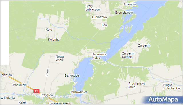 mapa Barkowice Mokre, Barkowice Mokre na mapie Targeo