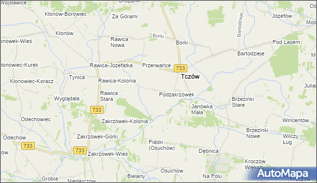 mapa Podzakrzówek, Podzakrzówek na mapie Targeo