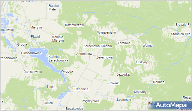 mapa Żerechowa, Żerechowa na mapie Targeo