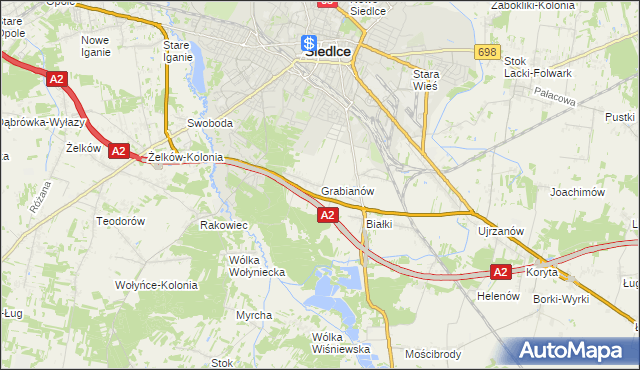 mapa Grabianów, Grabianów na mapie Targeo