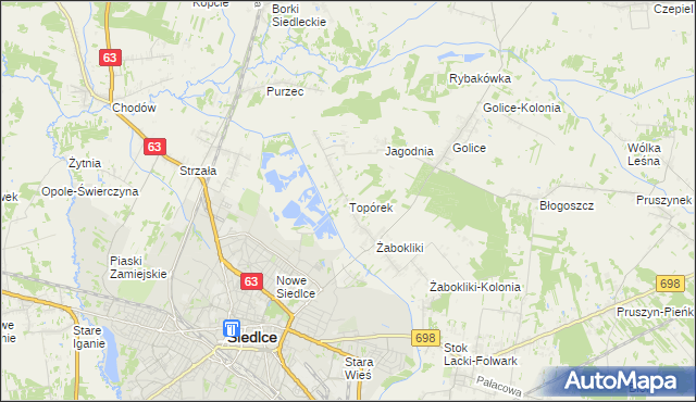 mapa Topórek, Topórek na mapie Targeo