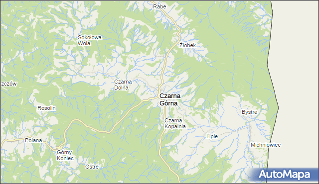 mapa Czarna Górna, Czarna Górna na mapie Targeo