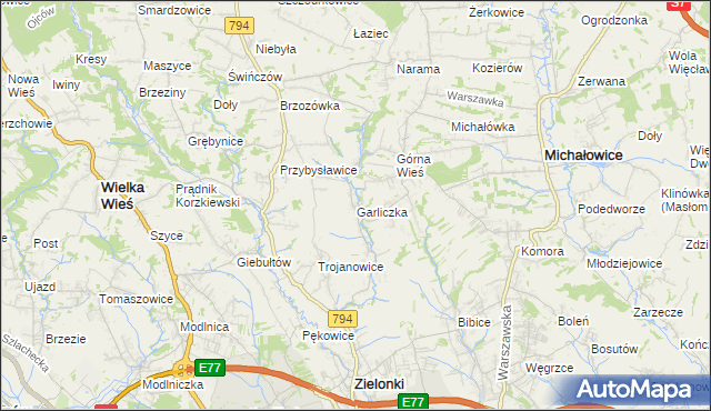 mapa Garliczka, Garliczka na mapie Targeo