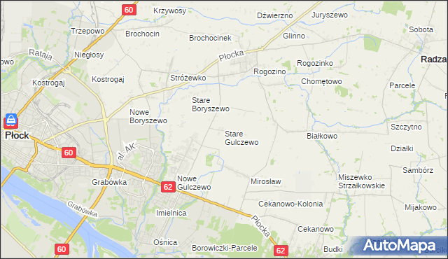 mapa Stare Gulczewo, Stare Gulczewo na mapie Targeo