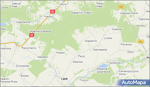 mapa Wapiennik-Gajówka, Wapiennik-Gajówka na mapie Targeo