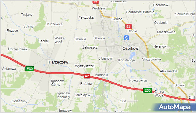 mapa Bibianów, Bibianów na mapie Targeo