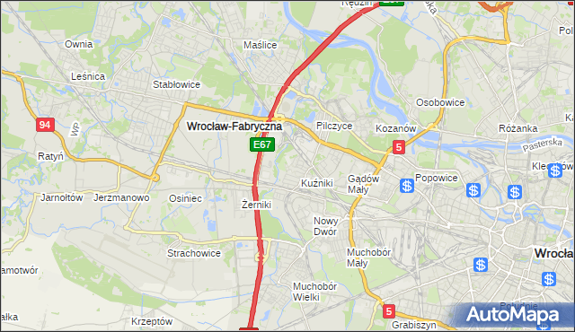 mapa Fabryczna, Fabryczna na mapie Targeo
