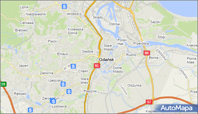 mapa Gdańska, Gdańsk na mapie Targeo