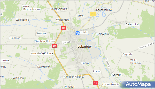 mapa Lubartów, Lubartów na mapie Targeo