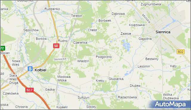 mapa Podgórzno, Podgórzno na mapie Targeo