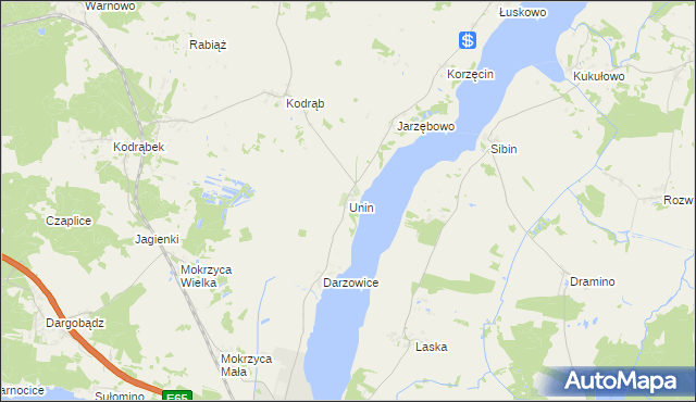 mapa Unin gmina Wolin, Unin gmina Wolin na mapie Targeo