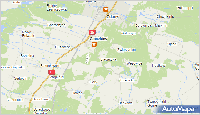 mapa Biadaszka, Biadaszka na mapie Targeo