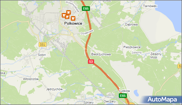 mapa Biedrzychowa, Biedrzychowa na mapie Targeo