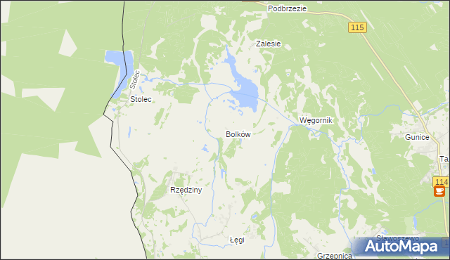 mapa Bolków gmina Dobra (Szczecińska), Bolków gmina Dobra (Szczecińska) na mapie Targeo