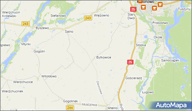 mapa Bytkowice, Bytkowice na mapie Targeo