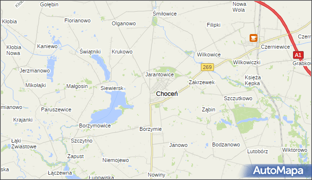 mapa Choceń, Choceń na mapie Targeo